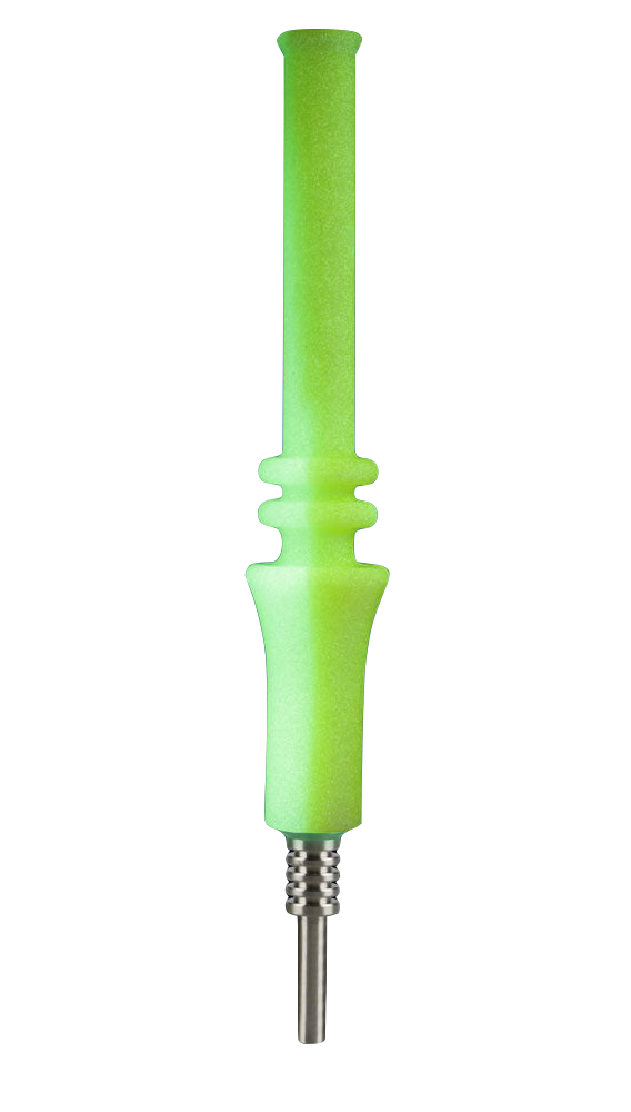Pulsar RIP Silicone Vapor Straw in Green Yellow Glow, Portable 6.25" Size, Front View