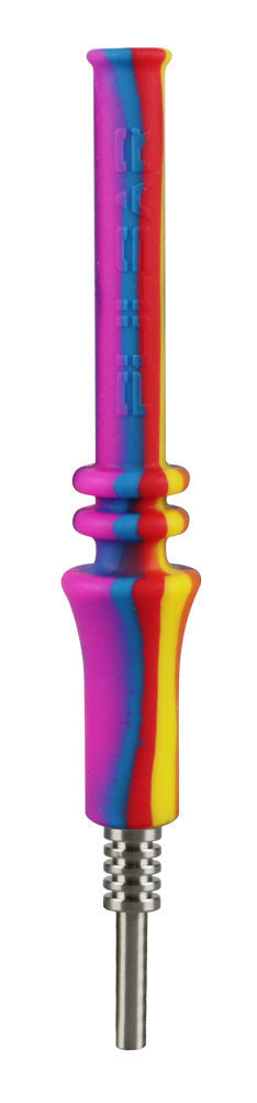 Pulsar RIP Vapor Straw in Tie Dye, 6.25" Silicone Dab Straw with Titanium Tip, Front View