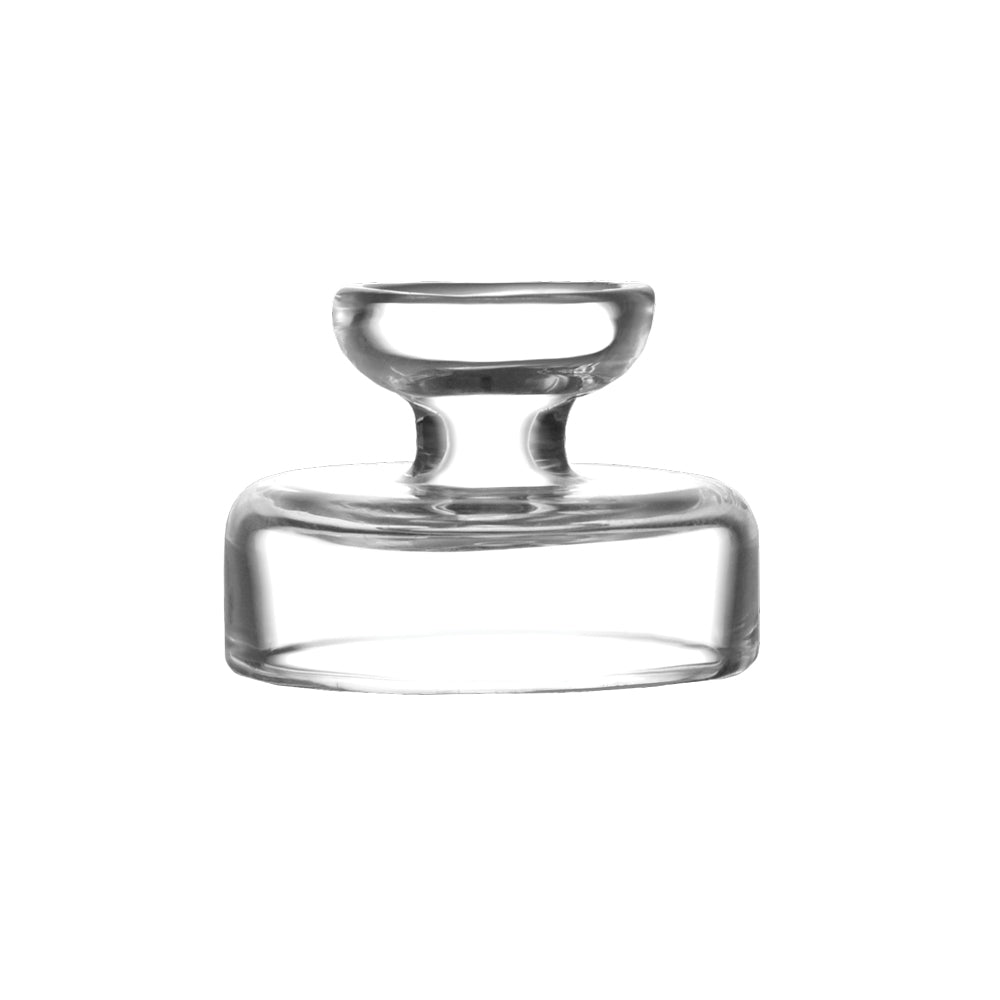 Pulsar RöK Herb Carb Cap, 32mm, Clear Borosilicate Glass, Front View on White Background
