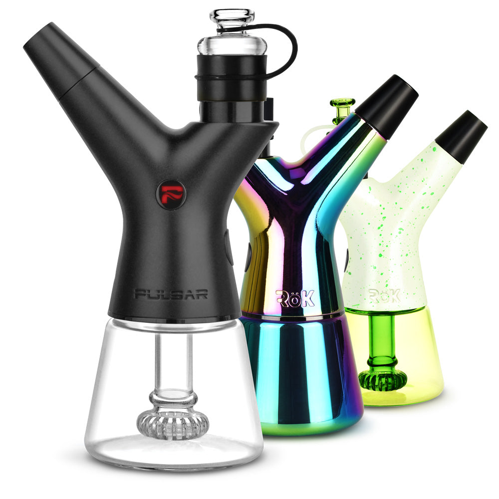 Pulsar RöK Electric Dab Rigs in Limited Edition Glow-in-the-Dark Luna, front view on white background