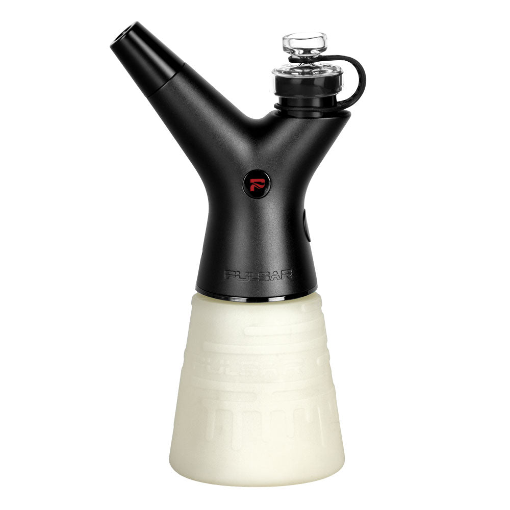 Pulsar RoK Silicone Travel Beaker in Glow variant with Storage Puck, front view on white background