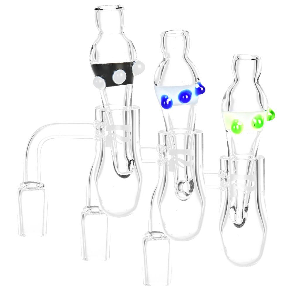 Pulsar Borosilicate Glass Round Bottom Deep Banger & Cap Set at 90 Degree Angle