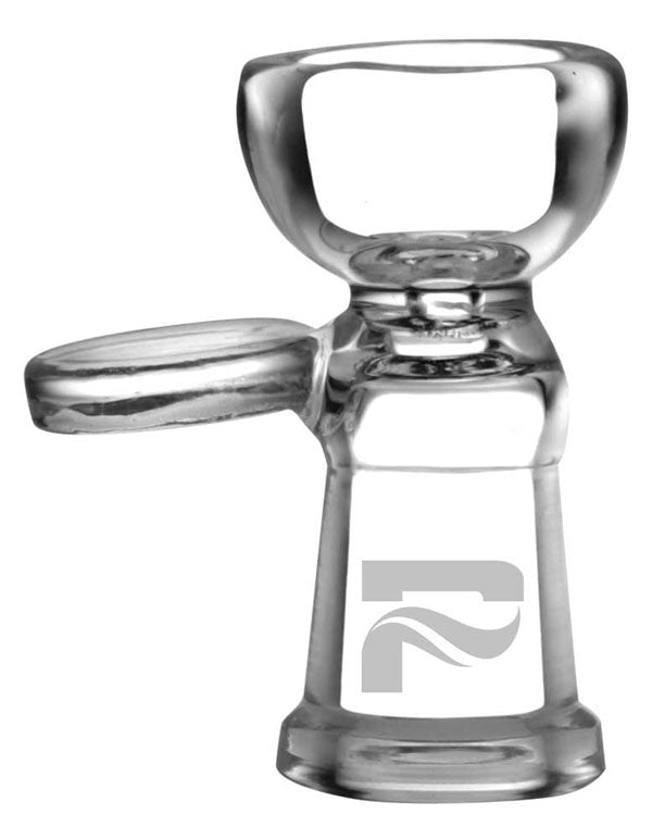 Pulsar Rounded Bowl Herb Slide with Handle, 14mm Female Joint, Borosilicate Glass, Front View