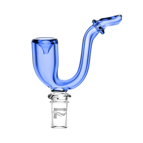 Pulsar Sherlock Deco Blue Glass Bowl Slide for Bongs, 14mm Male Joint, Front View
