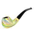 Pulsar Shire Pipes Bent Brandy Rainbow Tobacco Pipe, 5.9" Wooden Spoon Pipe, Side View