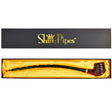 Pulsar Shire Pipes 15" Curved Cherry Wood Tobacco Pipe with intricate engravings, displayed in box