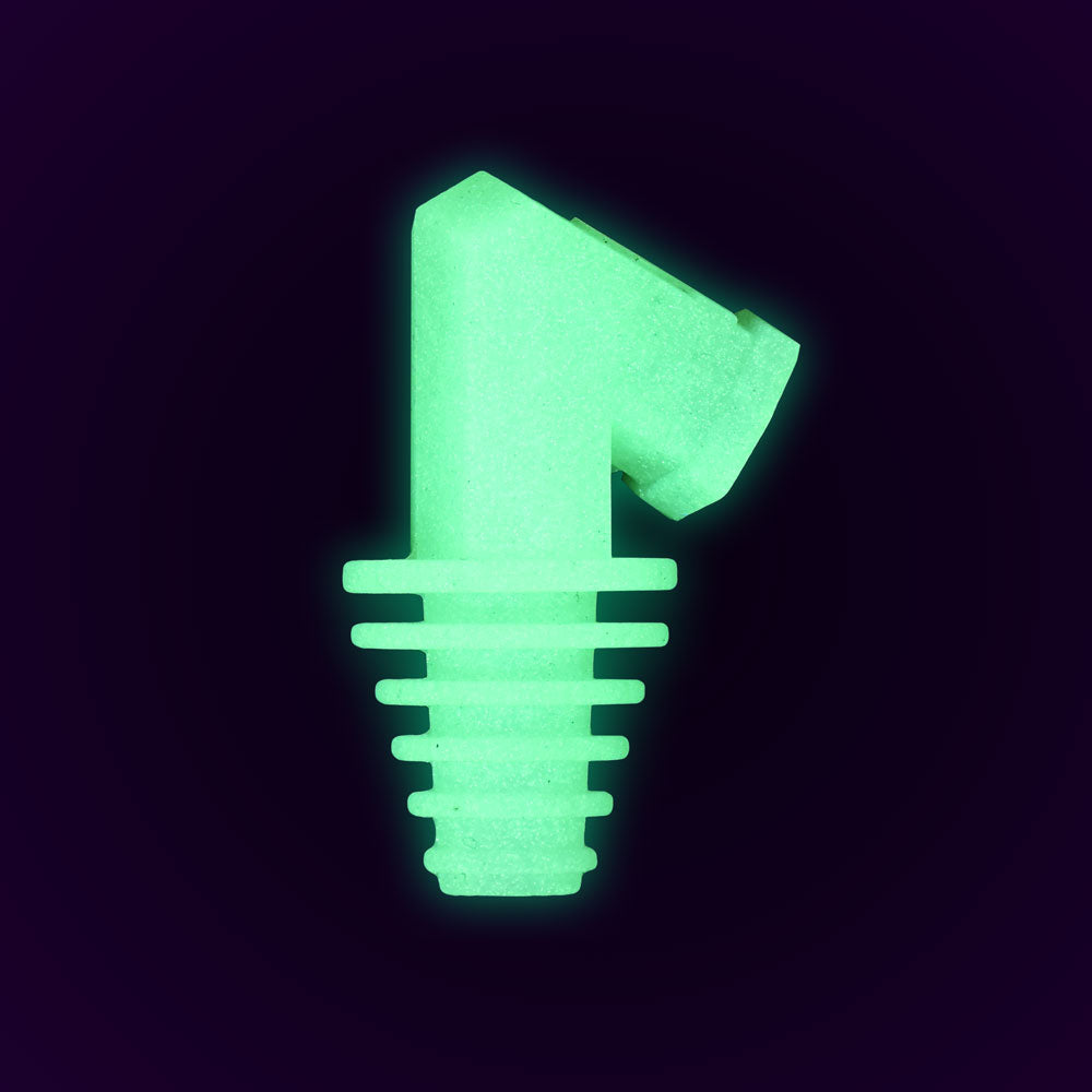 Pulsar Silicone Cart Rig Adapter in glow-in-the-dark green, 30pc display set, easy to attach