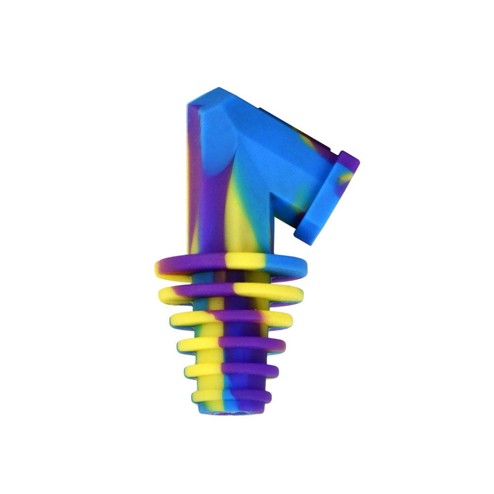 Pulsar Silicone Cart Rig Adapter in tie-dye colors, front view on a white background