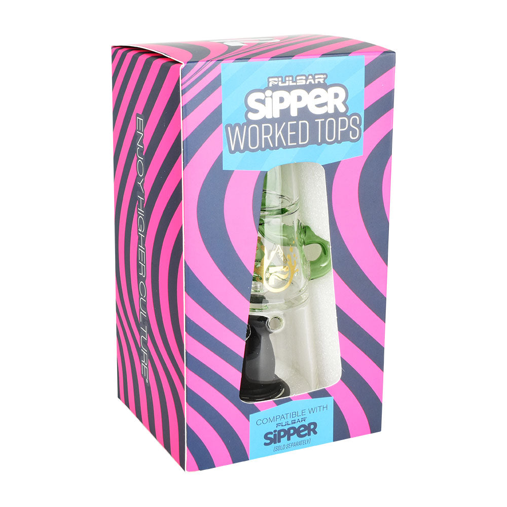 Pulsar Sipper Bubbler Recycler Cup in packaging, Borosilicate Glass E-Rig Attachment