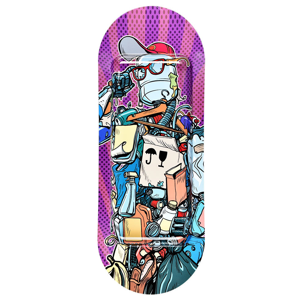 Pulsar SK8Tray Metal Rolling Tray - Garbage Man Design - Top View