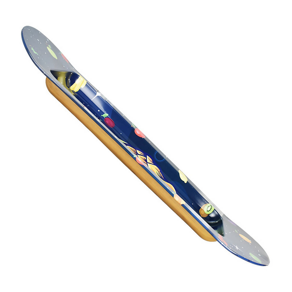 Pulsar SK8Tray Metal Rolling Tray with Pinealien design, angled side view, 7.25"x19.75" size