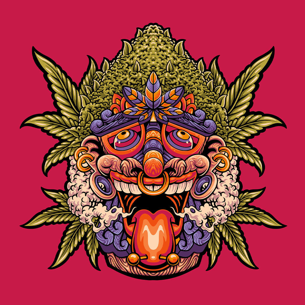 Pulsar SK8Tray Rolling Tray with 3D Kush Native Design on Pink Background