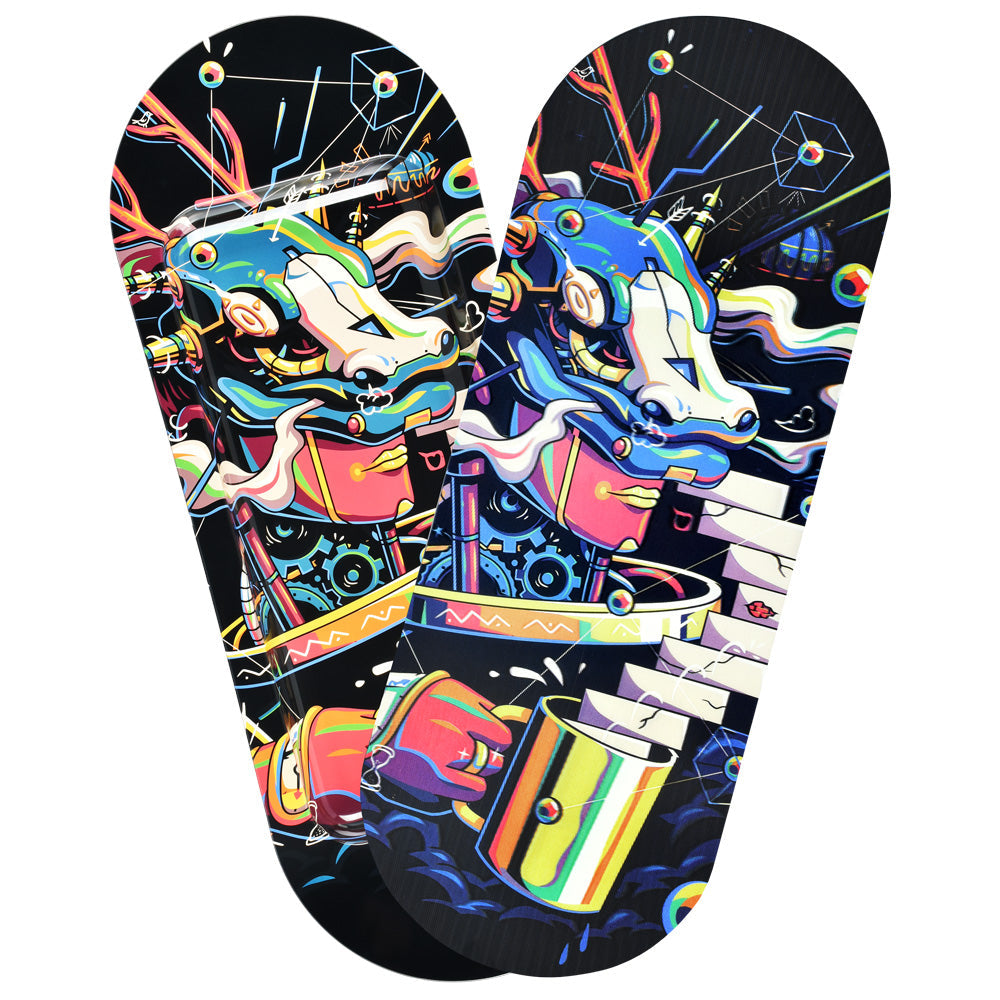 Pulsar SK8Tray Rolling Tray with 3D Dragon Coffee Break Design, Large Metal Build, 7.25"x19.75"