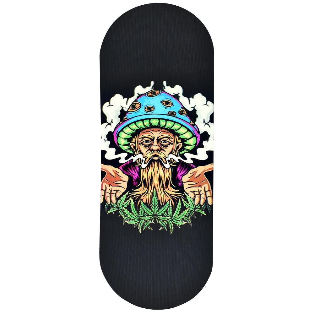 Pulsar SK8Tray Rolling Tray with 3D Herbal Wisdom Artwork, Large Metal, Front View