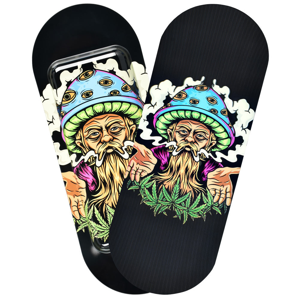 Pulsar SK8Tray Metal Rolling Tray with 3D Herbal Wisdom Lid Design, Large Size