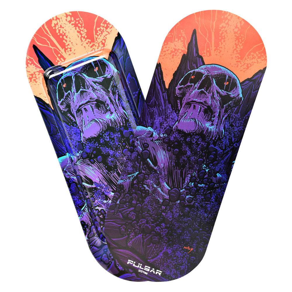 Pulsar SK8Tray Rolling Tray with Lid featuring Great Awakening design, durable metal build, top view