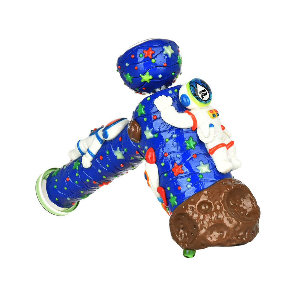 Pulsar Spaceman Borosilicate Glass Bubbler Pipe, 8", 19mm Female Joint, with Tree Percolator