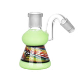 Pulsar Sweet Dreams Dry Ash Catcher in 14mm with vibrant stripe design and silicone base, front view