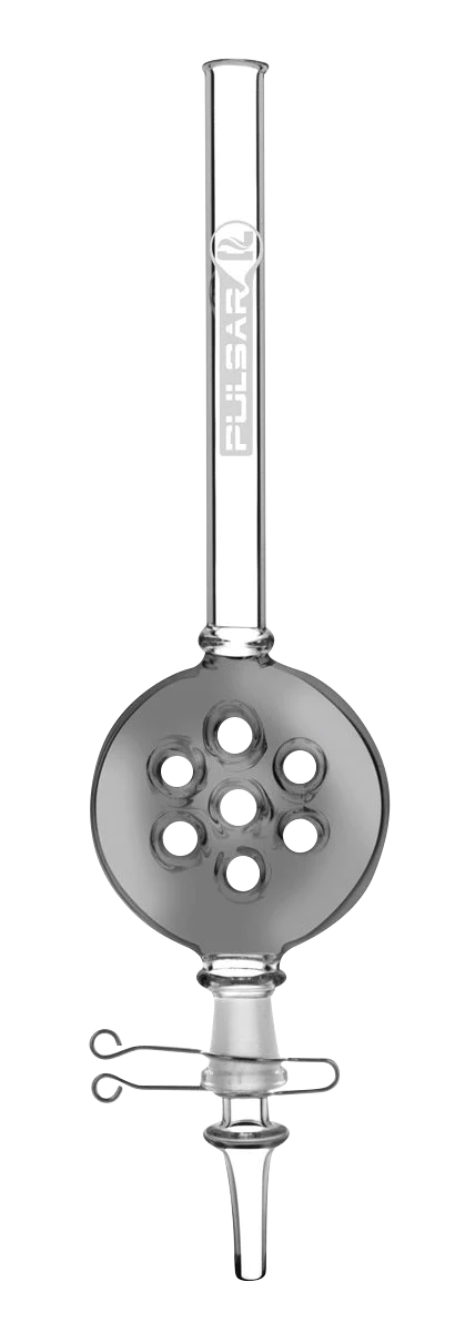 Pulsar Swiss Diffuser Vapor Straw in Borosilicate Glass, 9.5" with Quartz Tip, Front View