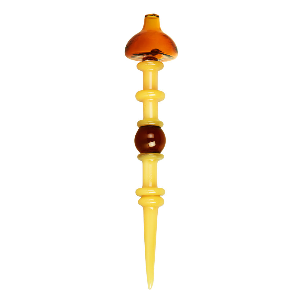 Pulsar Terp Sauce Carb Cap Dabber in Clear Borosilicate Glass, Front View on White Background