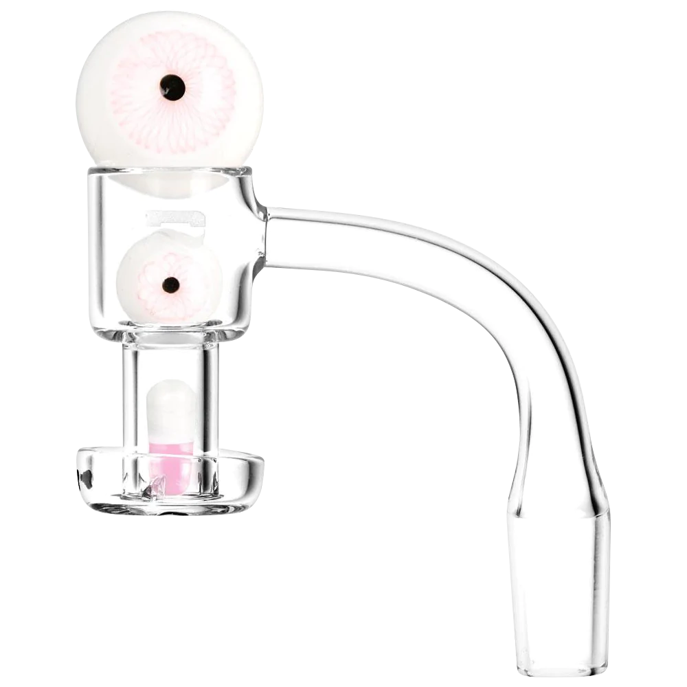 Pulsar Terp Slurper Banger Set with Eye Design, Borosilicate Glass, Front View