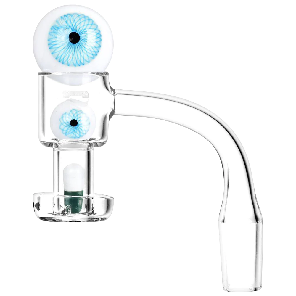 Pulsar Terp Slurper Set with Eye Design, Borosilicate Glass, Side View