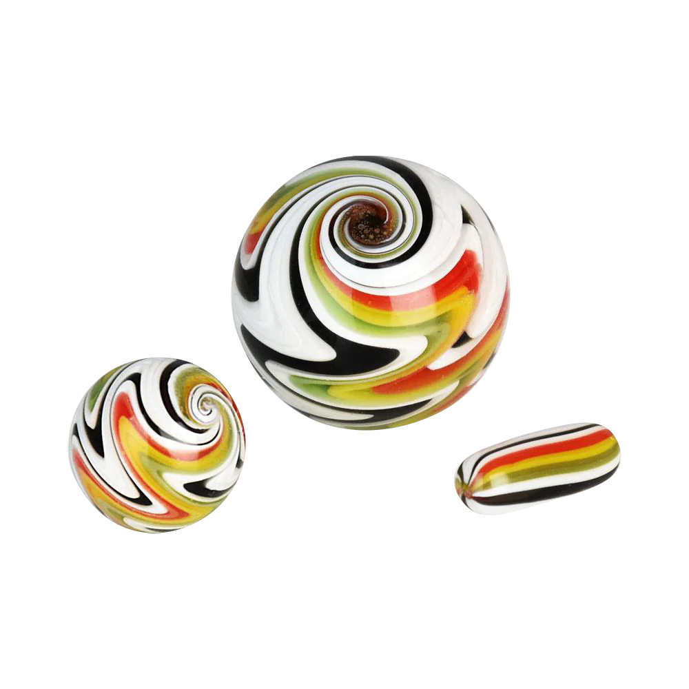 Pulsar Terp Slurper Wig Wag Set with colorful swirl design, high-quality borosilicate glass