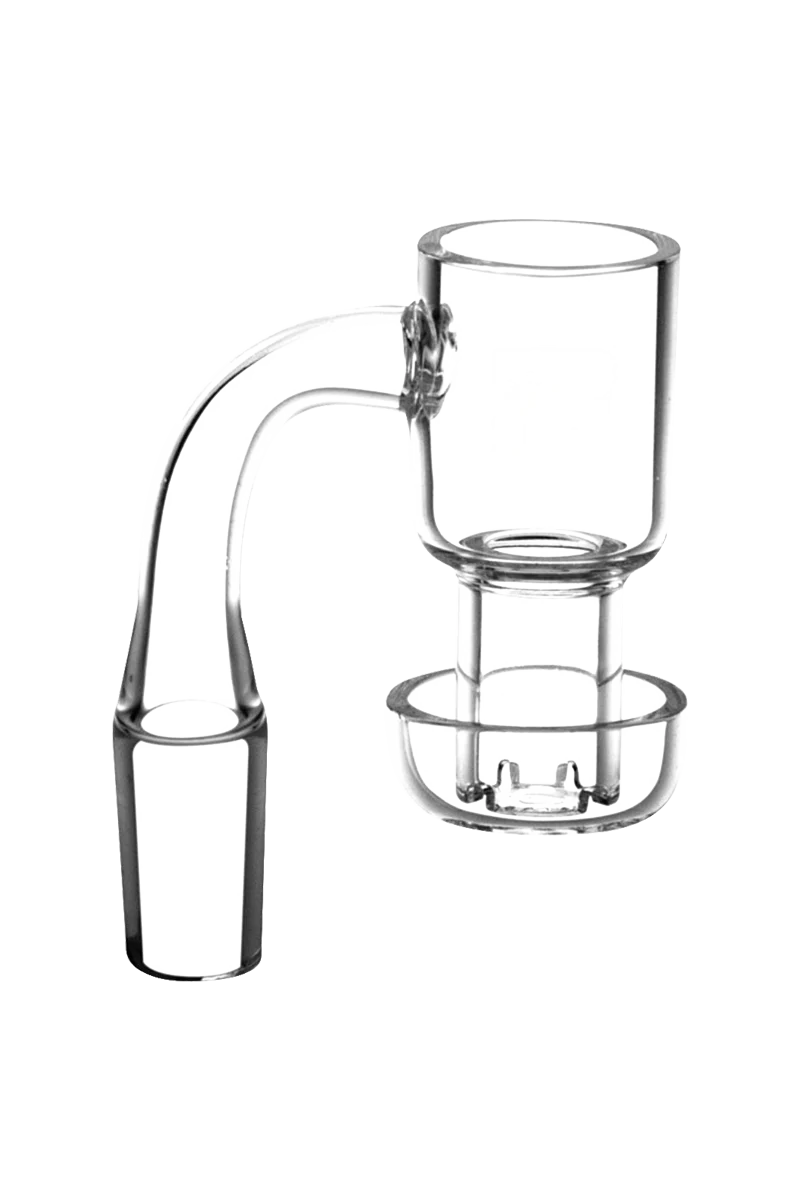 Pulsar Terp Vacuum Banger made of Quartz, clear side view, for dab rigs with male joint sizes 10mm to 19mm