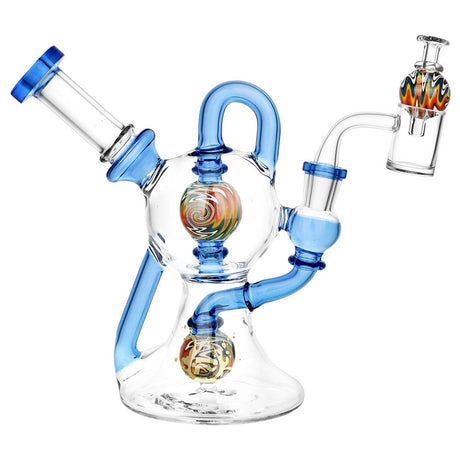 Pulsar 7" Top Down Recycler Dab Rig with Ball Cap, 14mm Female - Front View