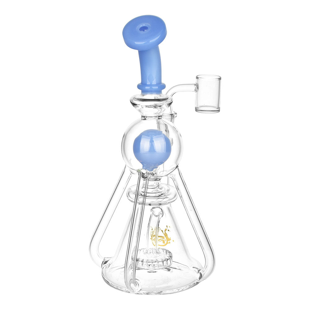 Pulsar Triple Threat Dab Rig with 3-Arm Recycler, 10" Tall, 14mm Female Joint, Front View