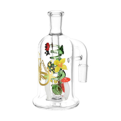 Pulsar Trippy Garden Ash Catcher with vibrant floral design, 90 Degree joint angle, 14mm