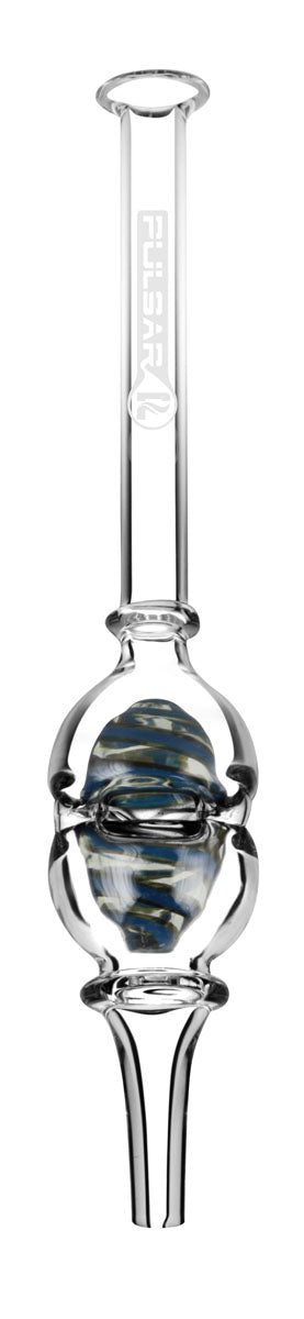 Pulsar UV Bubble Vapor Straw, 8" Borosilicate Glass, Portable Dab Straw for Concentrates, Front View
