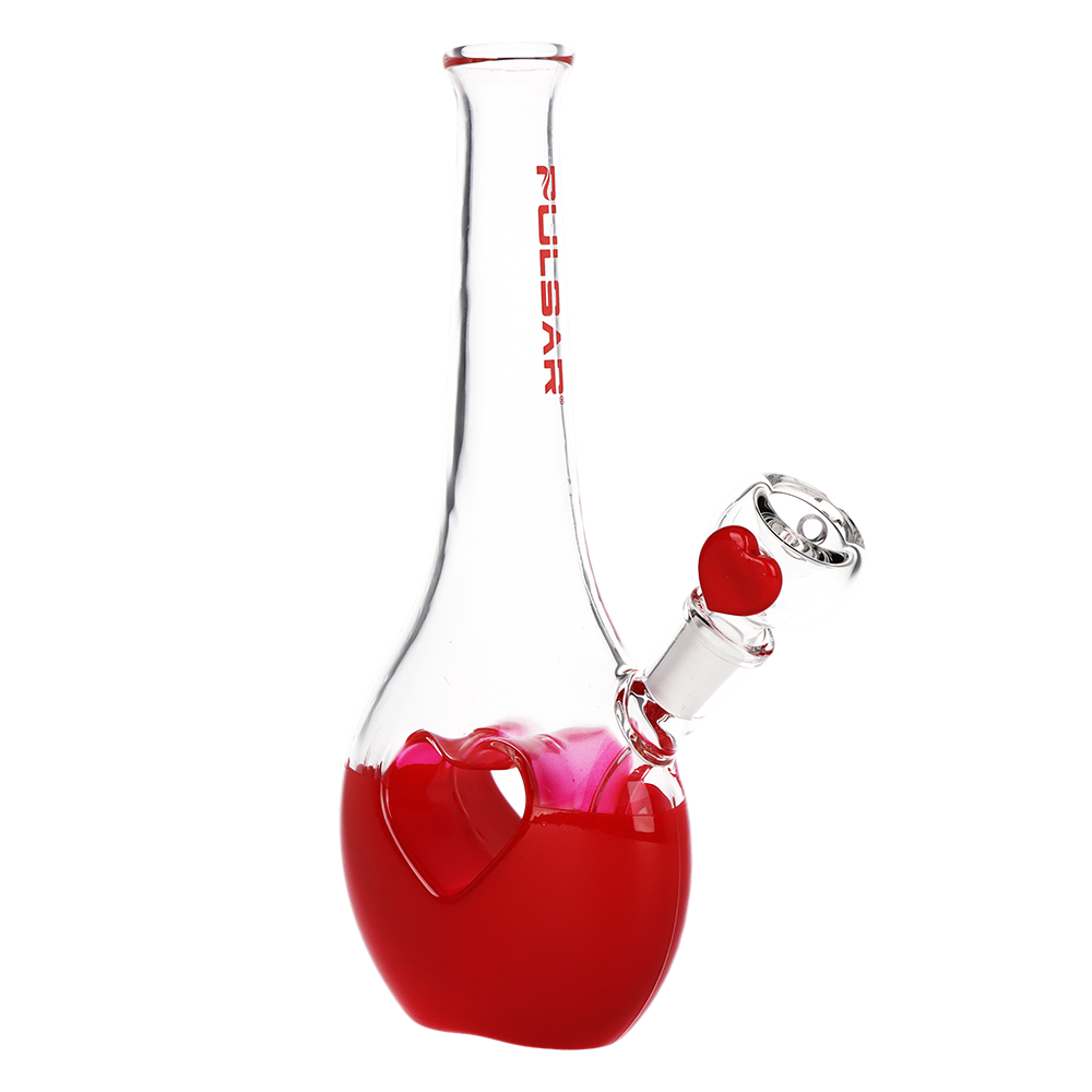Pulsar Valentine's Heart Vase Glass Water Pipe | 8.25" | 14mm F