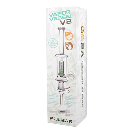 Pulsar Vapor Vessel V2 Kit in packaging, borosilicate glass dab straw for concentrates, 14mm joint