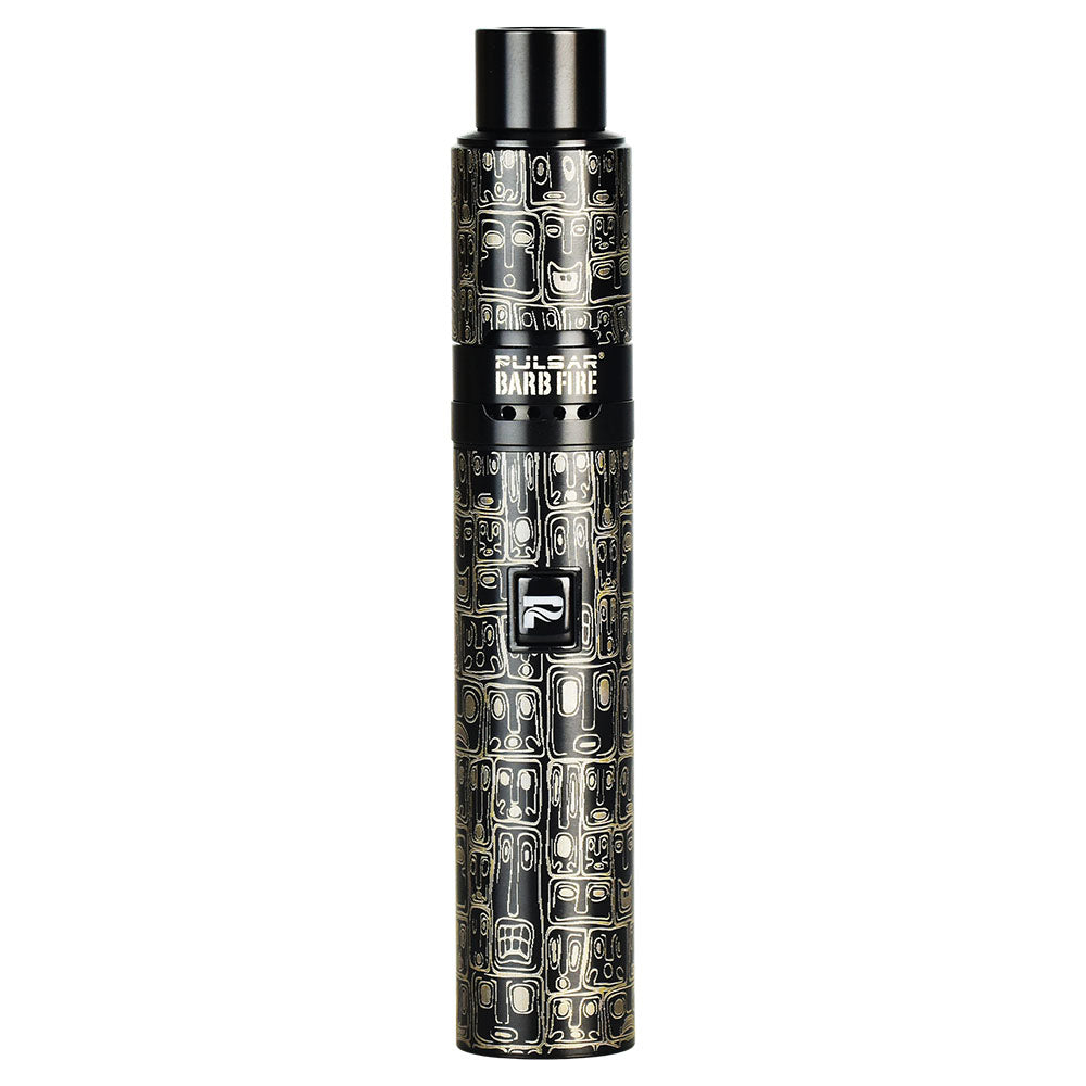 Pulsar Barb Fire Kit in Black with Boho Faces Design, 1450mAh Battery, Front View