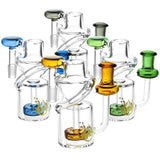 Collection of Pulsar Venturi Recycler Ash Catchers in various colors with 14mm joint for smoother hits