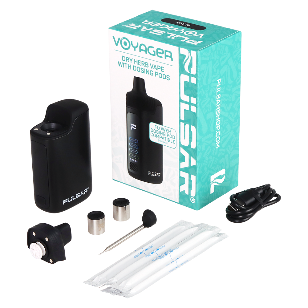 Pulsar Voyager Thermo vaporizer pack offering 370, 390, 410, and 430 degree F temperature presets