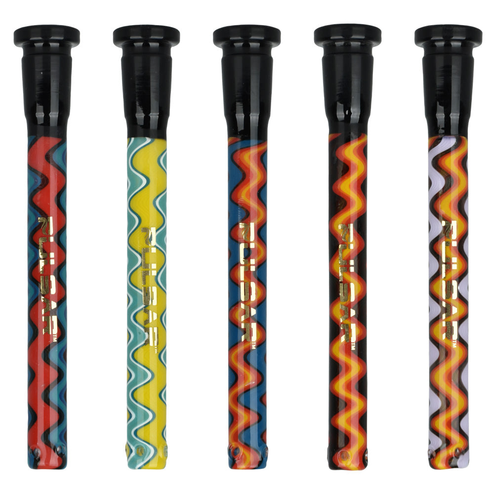 Pulsar Wiggle Wave Downstem 14mm 5pc Set, featuring unique wave design for smooth hits, front view on white background