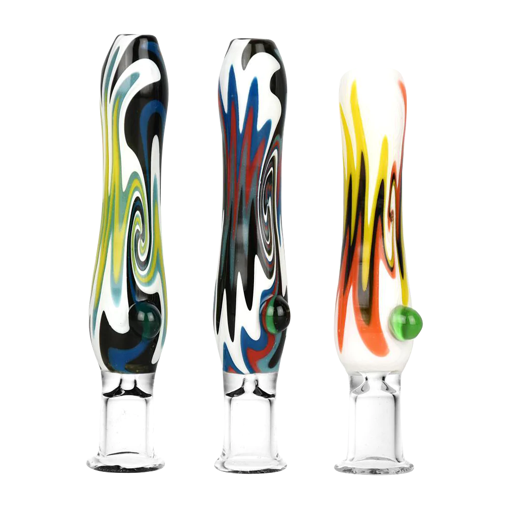 Pulsar Wormhole Wig Wag Glass Tasters in Assorted Colors, Front View