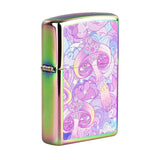 Pulsar Zippo Lighter Series 3 Melting Shrooms Spectrum, vibrant psychedelic design, front view