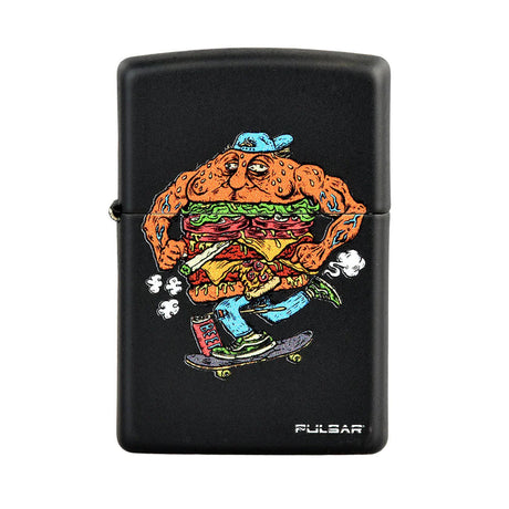 Pulsar Zippo Lighter Series 3 - Skateburger Design on Black Matte
