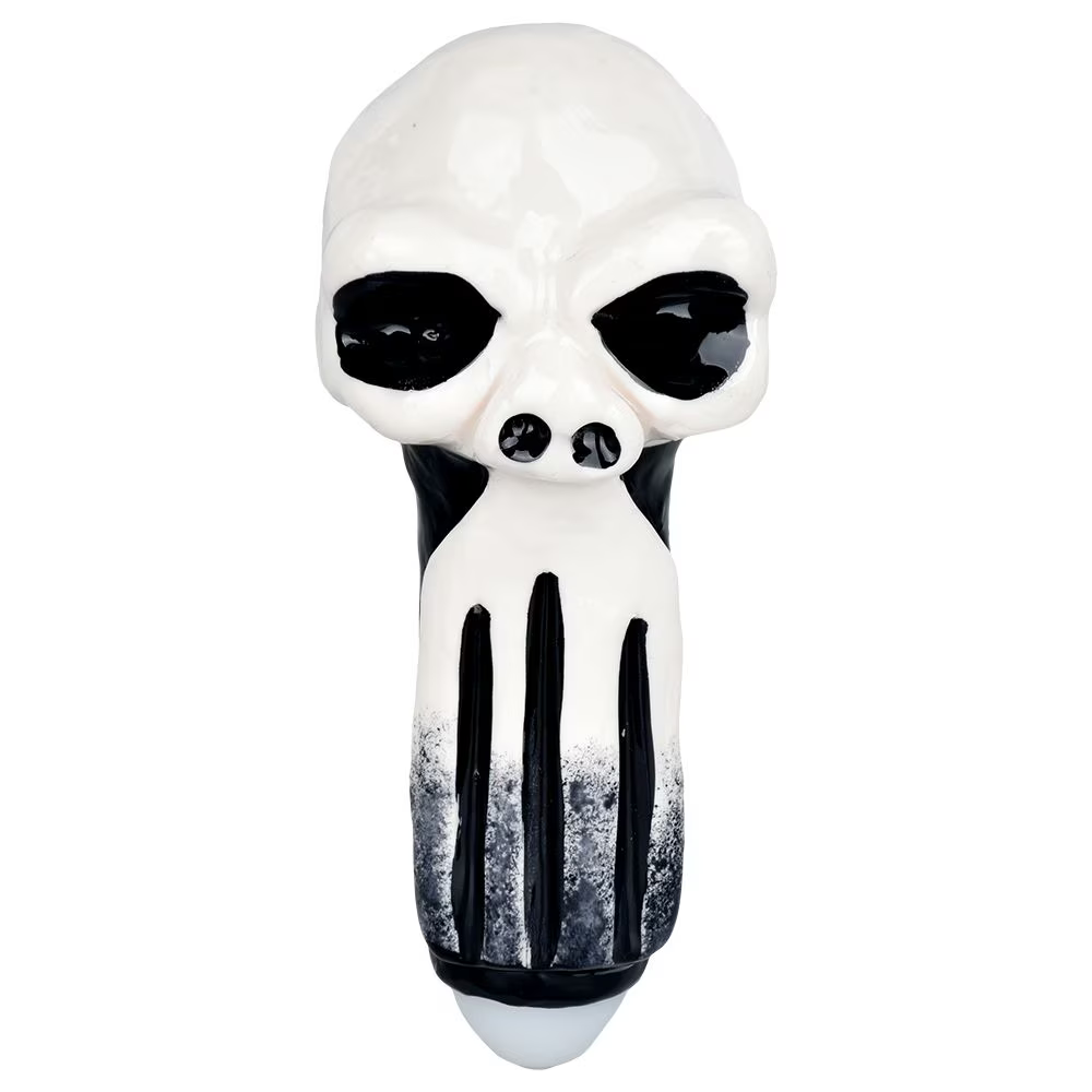 Punishing Skull 3D Painted Glass Spoon Pipe | 5.25"