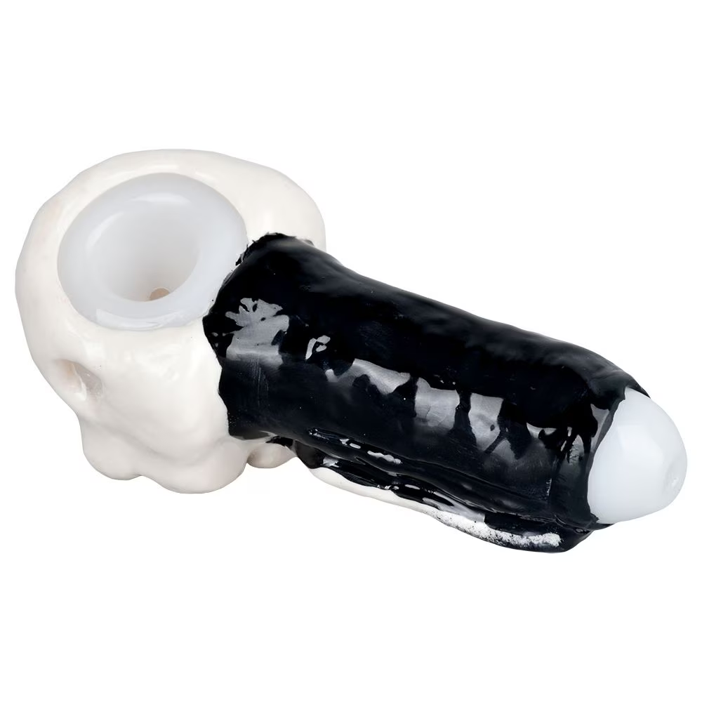 Punishing Skull 3D Painted Glass Spoon Pipe | 5.25"