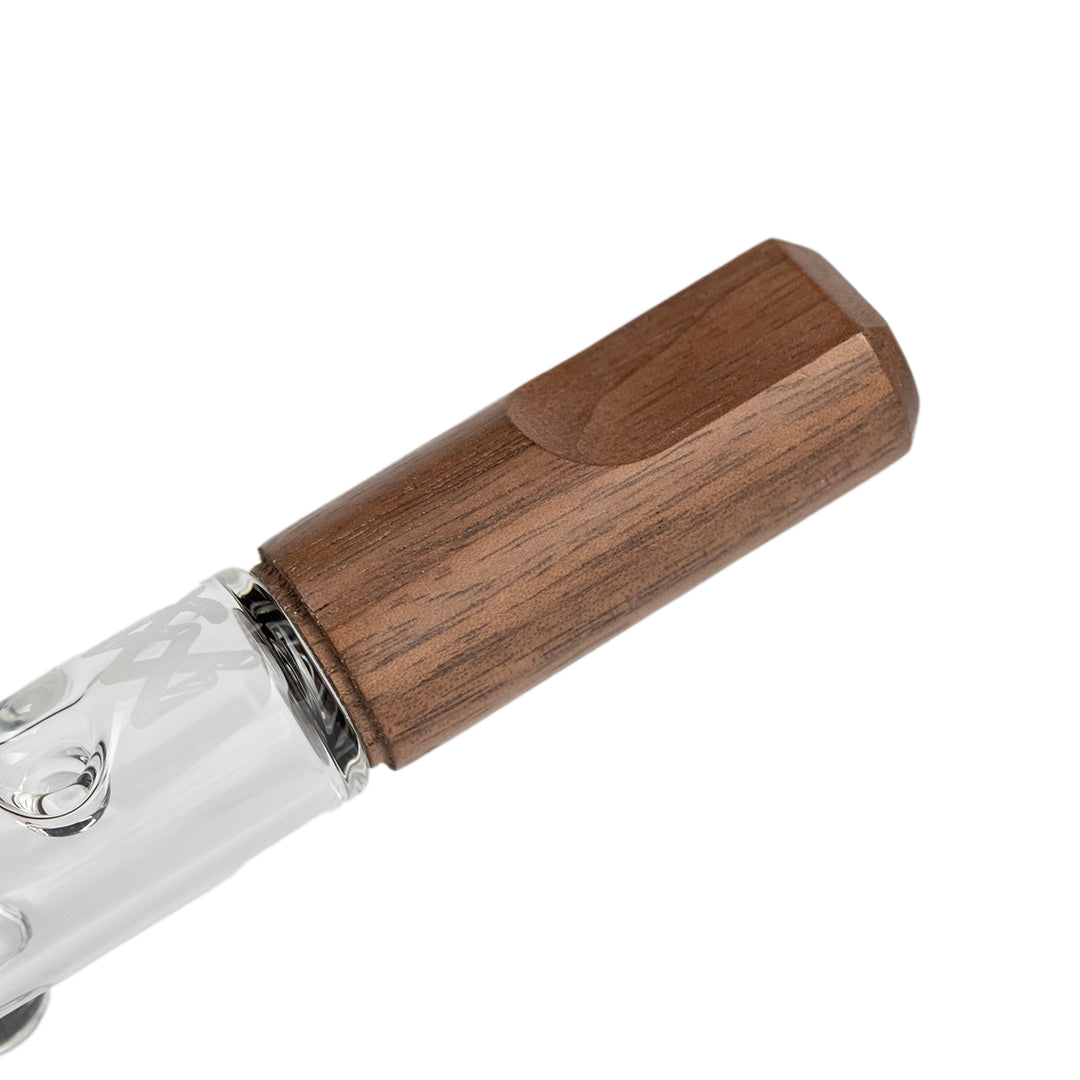 MJ Arsenal Ridge Chillum Taster One Hitter with Borosilicate Glass and Wooden Mouthpiece