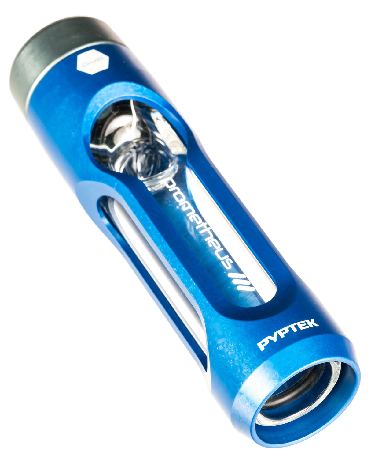 Pyptek Prometheus Dreamroller Pipe in Blue - Compact Aluminum & Glass Design