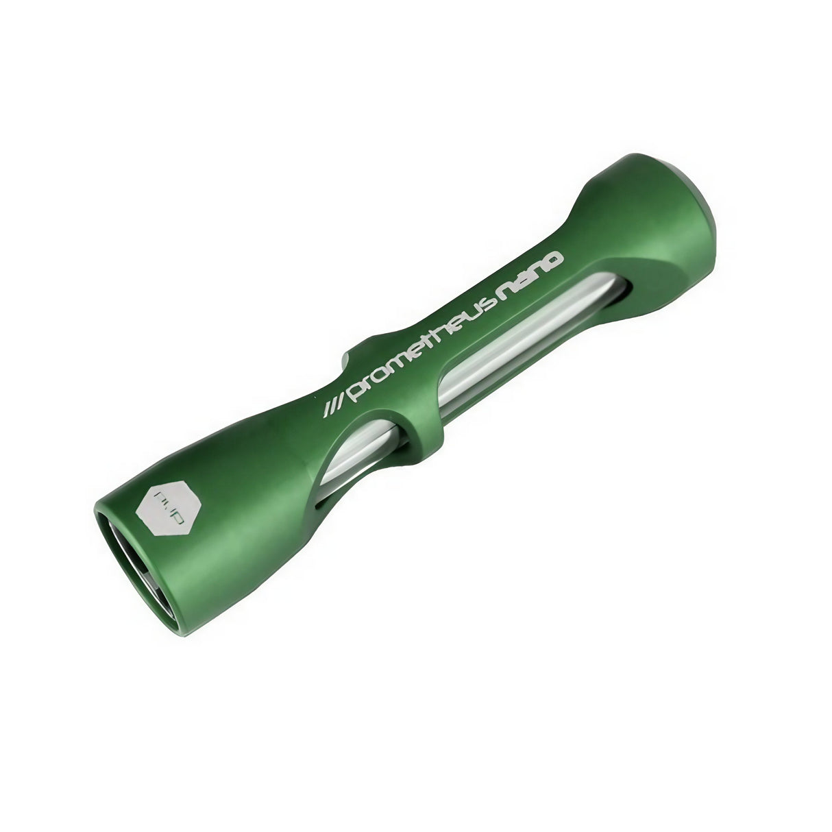 Green Pyptek Prometheus Nano Pipe, Portable Aluminum and Glass Chillum, 3" Length, for Dry Herbs