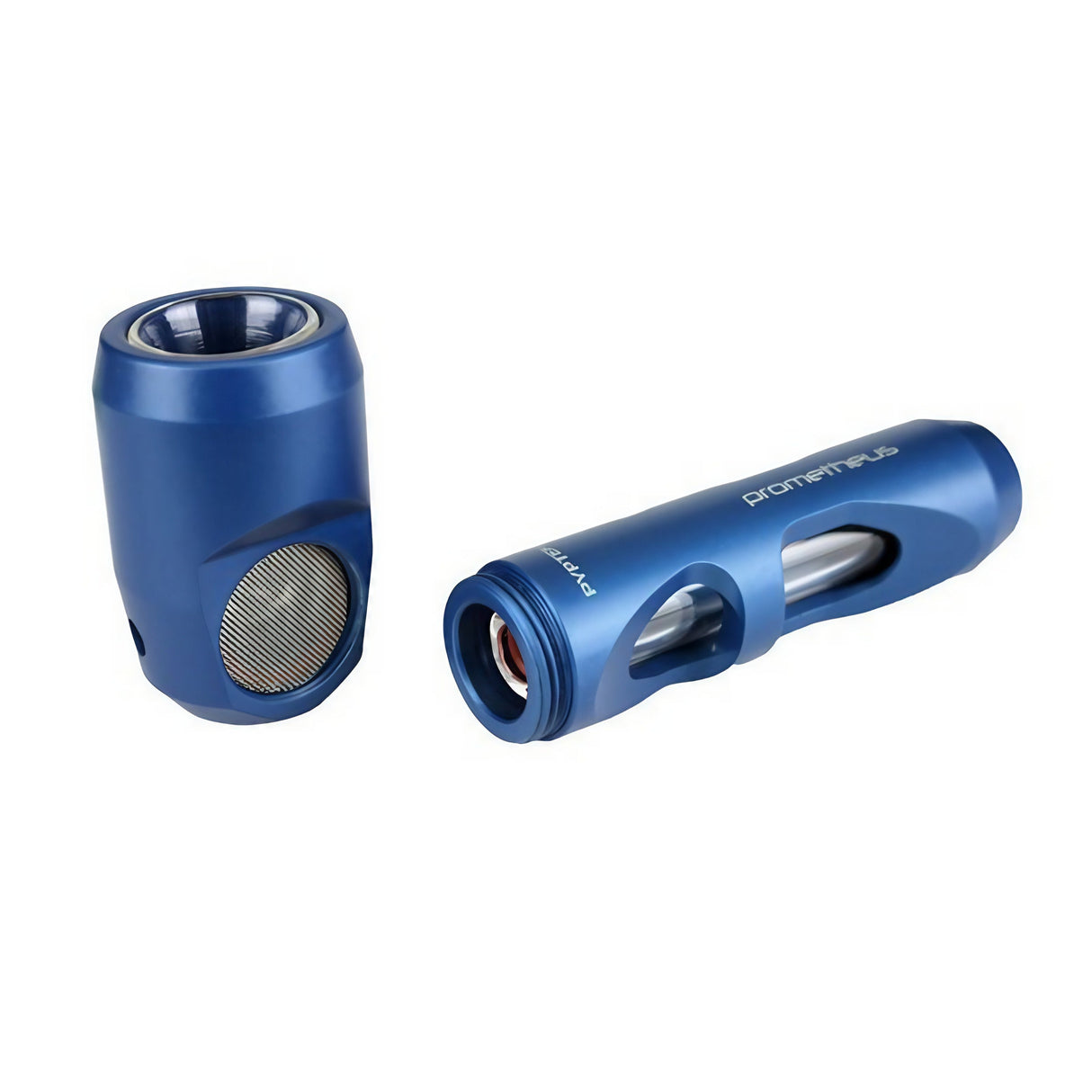 Pyptek Prometheus Pocket Pipe in Blue, Durable Aluminum with Borosilicate Glass, 4" Spoon Design