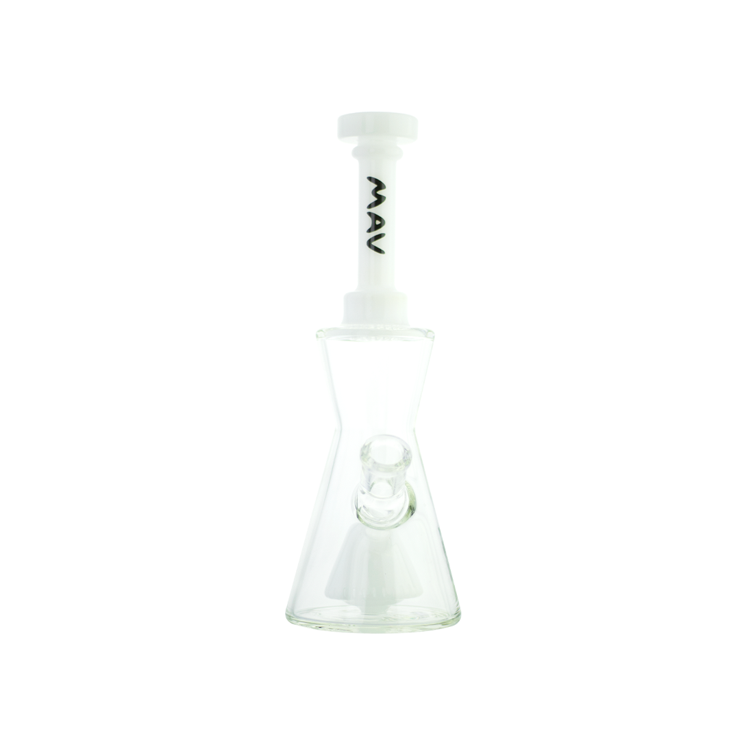 MAV Glass - Pyramid Hourglass Bong - Front View on Seamless White Background