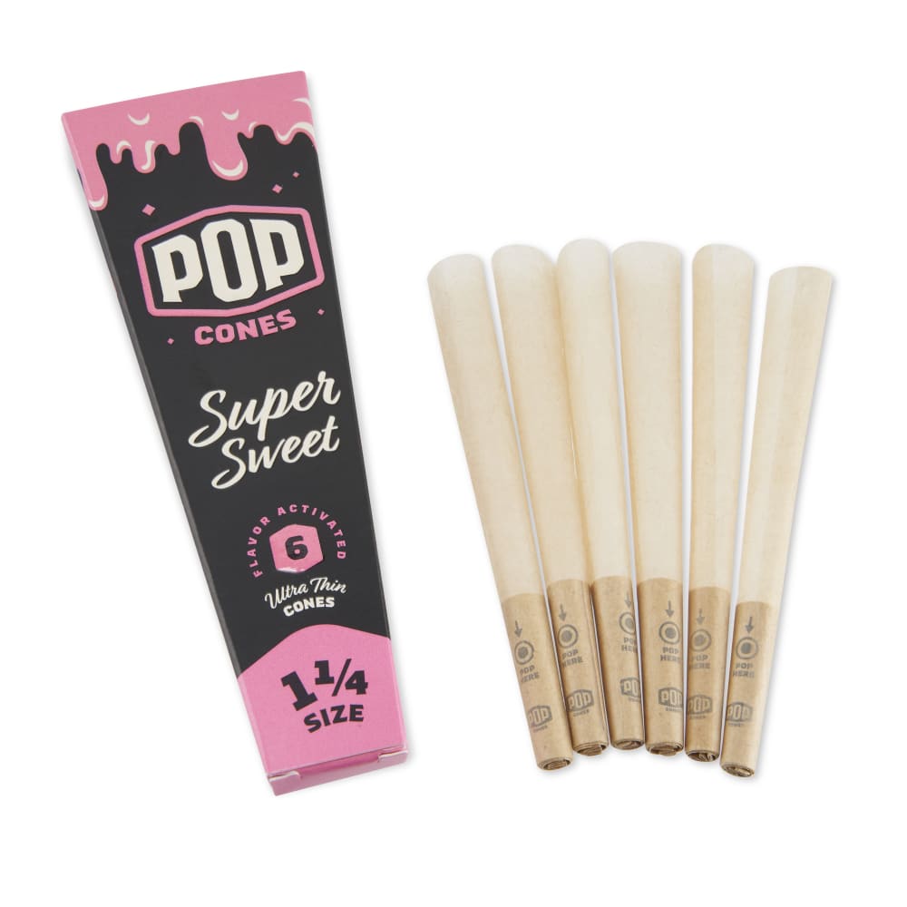 Pop Cones 1 ¼ Size Unbleached 6pk Cones - 24ct Display