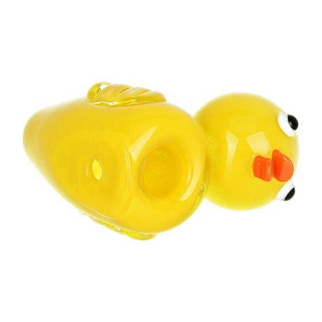 Quack is Wack Ducky Glass Pipe, 4.5" Borosilicate, Top View on White Background